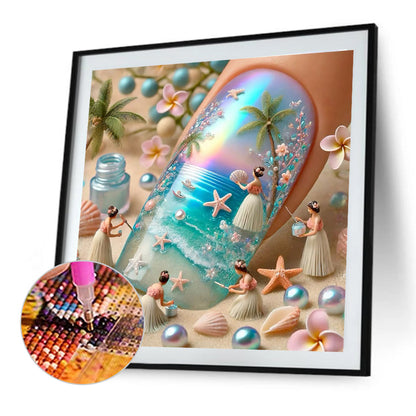 Summer Style Nail Art - Full Round Drill Diamond Painting 40*40CM