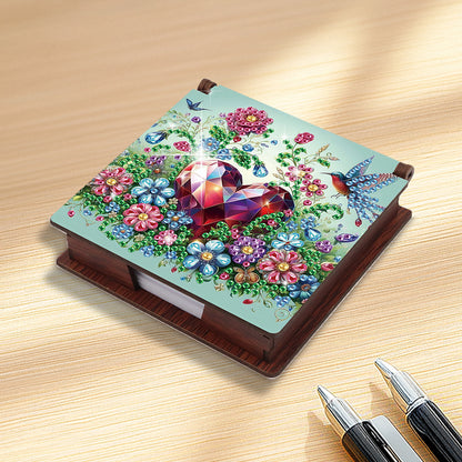 Wood Animals Diamond Art Note Box with 160 Sheets of Paper for Adults Beginners