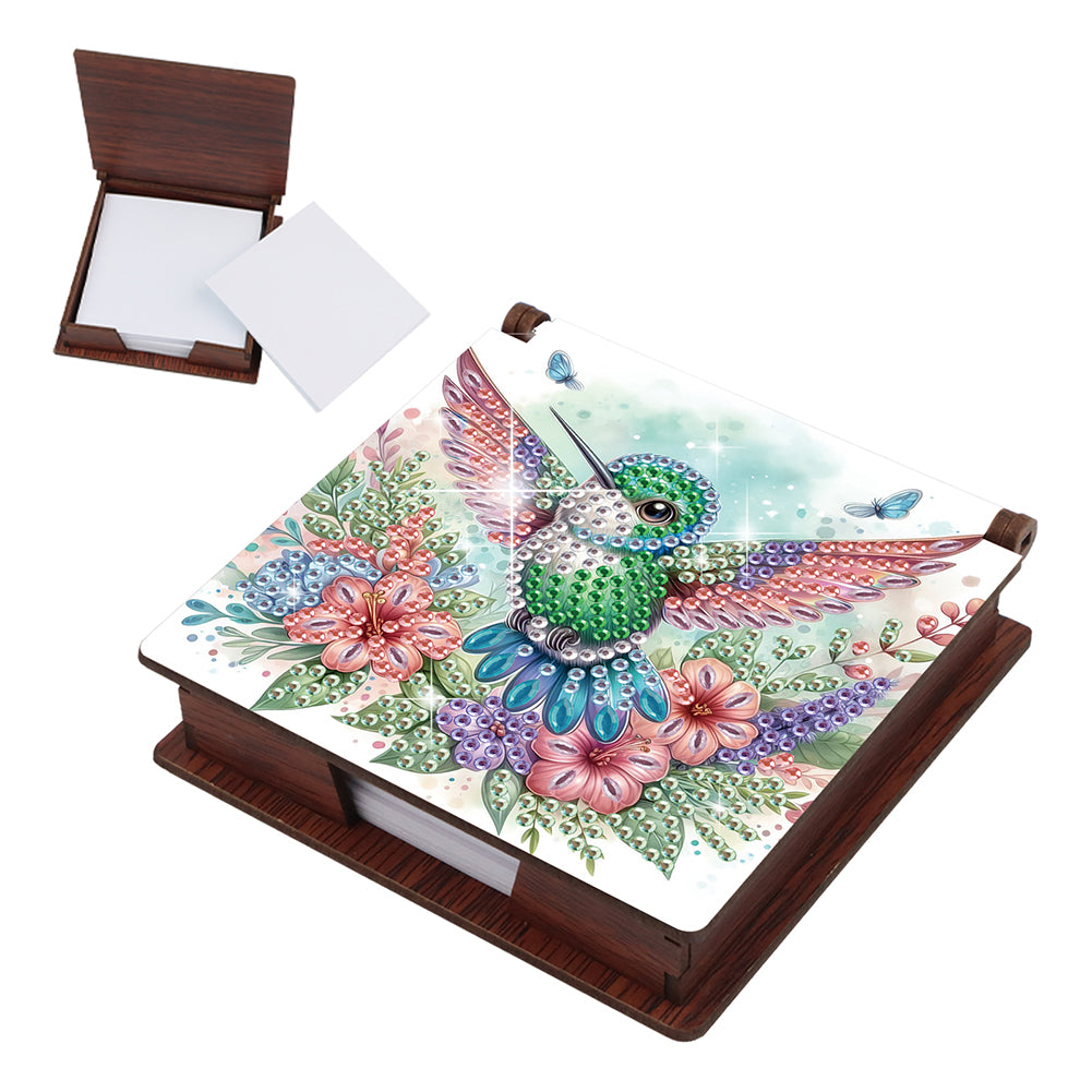 Wood Animals Diamond Art Note Box with 160 Sheets of Paper for Adults Beginners