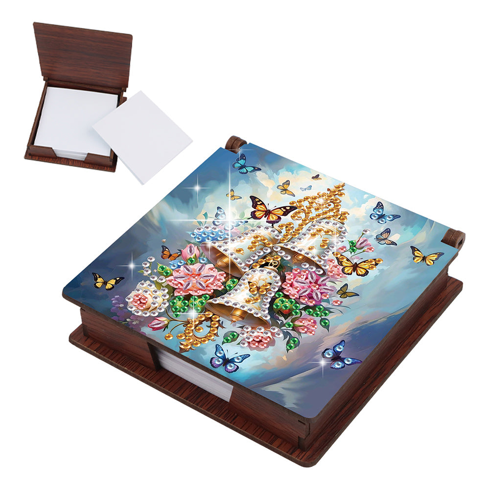 Wood Animals Diamond Art Note Box with 160 Sheets of Paper for Adults Beginners