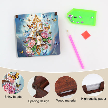 Wood Animals Diamond Art Note Box with 160 Sheets of Paper for Adults Beginners