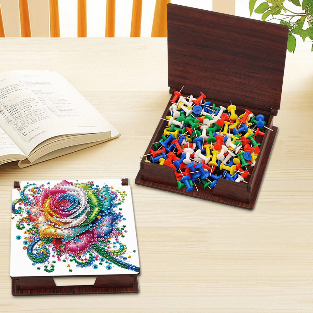 Wood Animals Diamond Art Note Box with 160 Sheets of Paper for Adults Beginners
