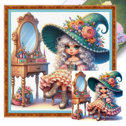 Witch - Stamped Cross Stitch 40*40CM