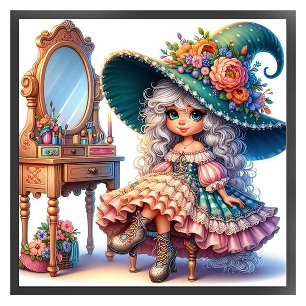 Witch - Stamped Cross Stitch 40*40CM