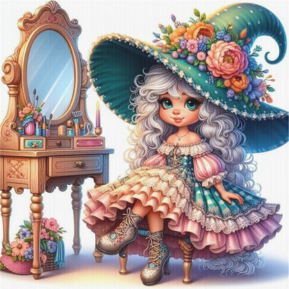 Witch - Stamped Cross Stitch 40*40CM