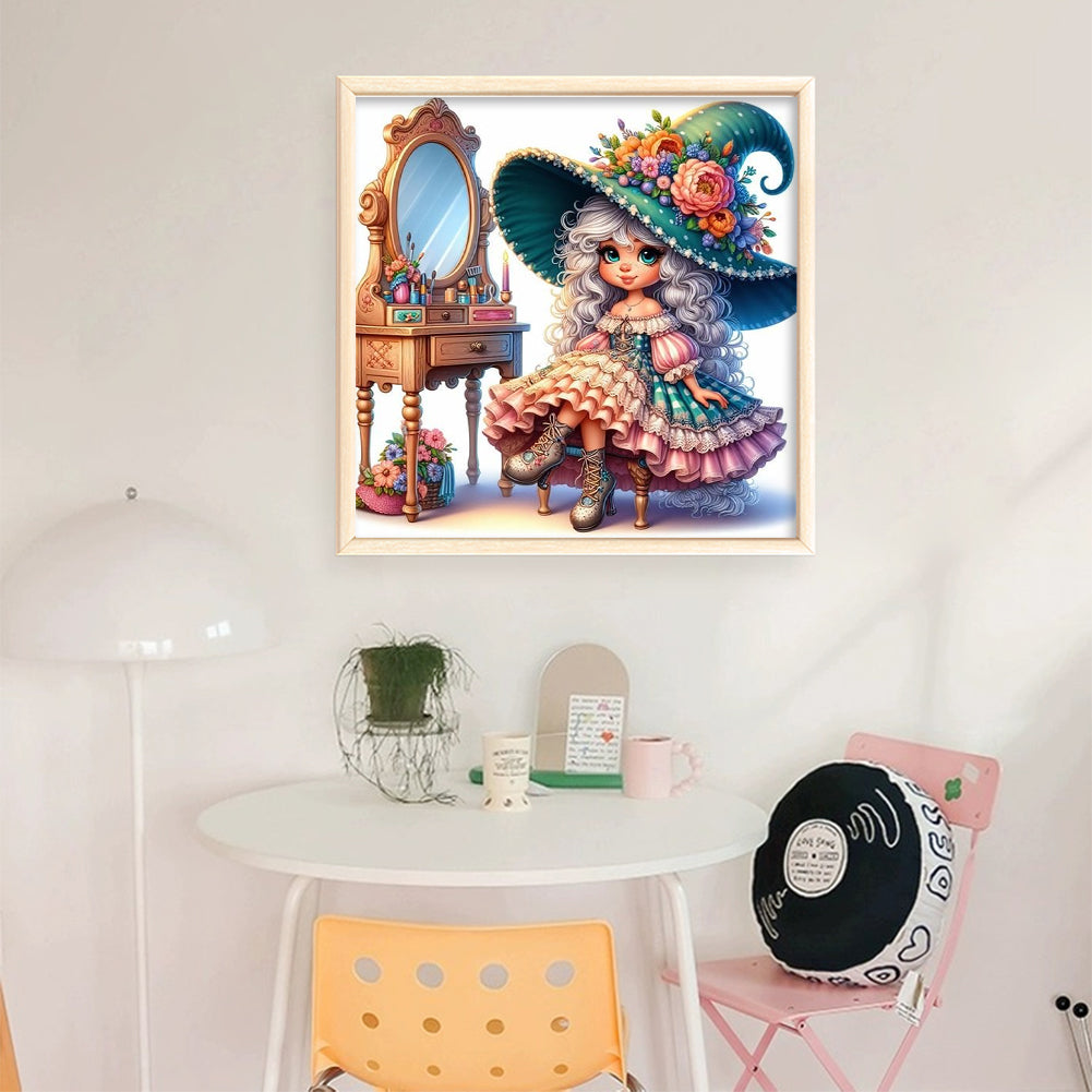 Witch - Stamped Cross Stitch 40*40CM