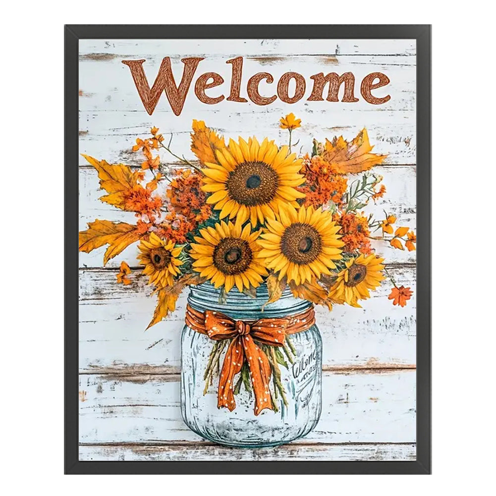 Sunflower Vase - 11CT Stamped Cross Stitch 40*50CM