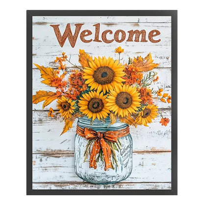 Sunflower Vase - 11CT Stamped Cross Stitch 40*50CM