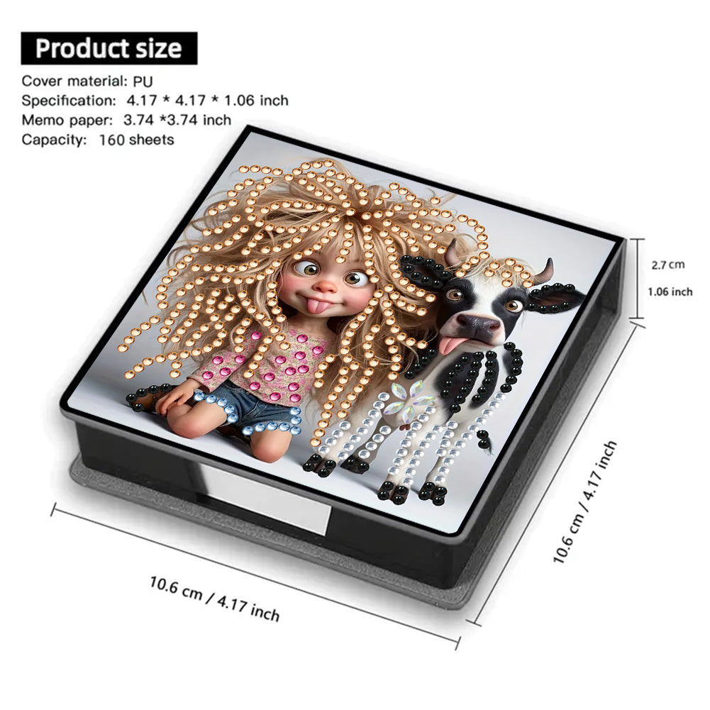 Leather 5D Diamond Painting Kit Note Box Diamond Art Notepad Box for Home Office