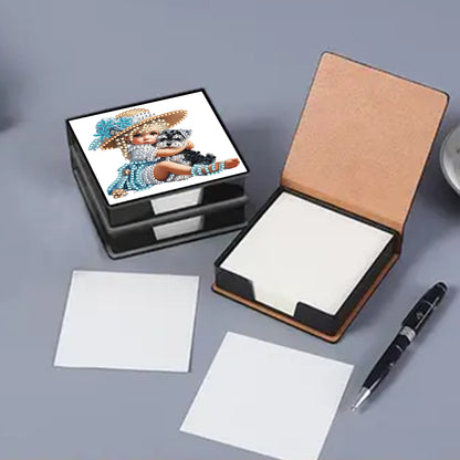 Leather 5D Diamond Painting Kit Note Box Diamond Art Notepad Box for Home Office