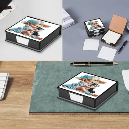 Leather 5D Diamond Painting Kit Note Box Diamond Art Notepad Box for Home Office