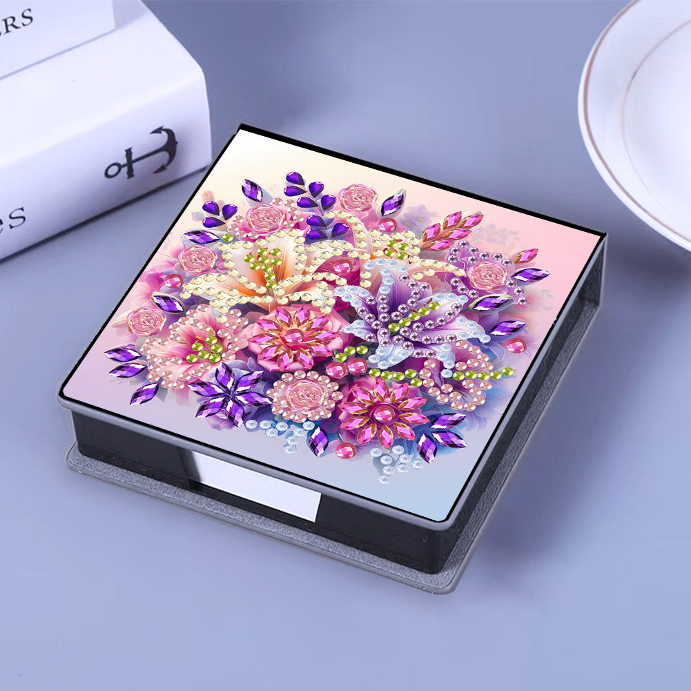 Leather 5D Diamond Painting Kit Note Box Diamond Art Notepad Box for Home Office