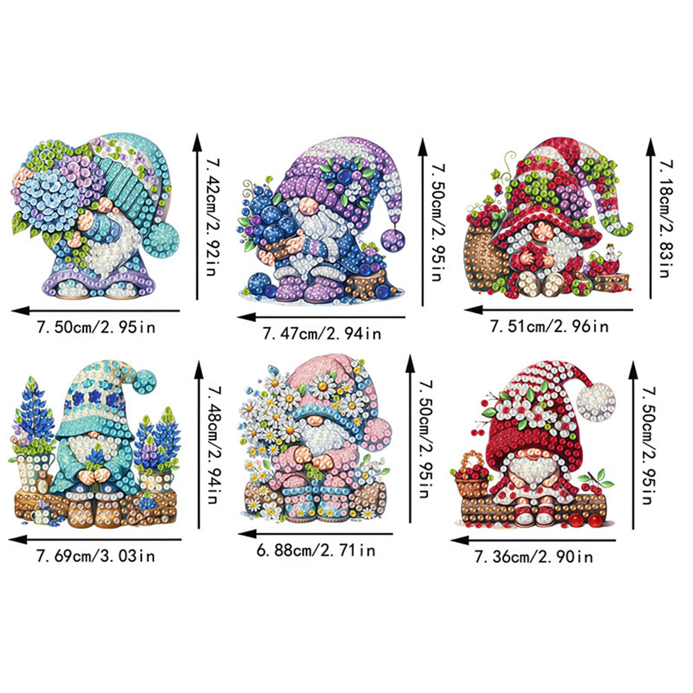 6Pcs Diamond Painting Refrigerator Magnets Diamond Art Kits for Adults Beginners