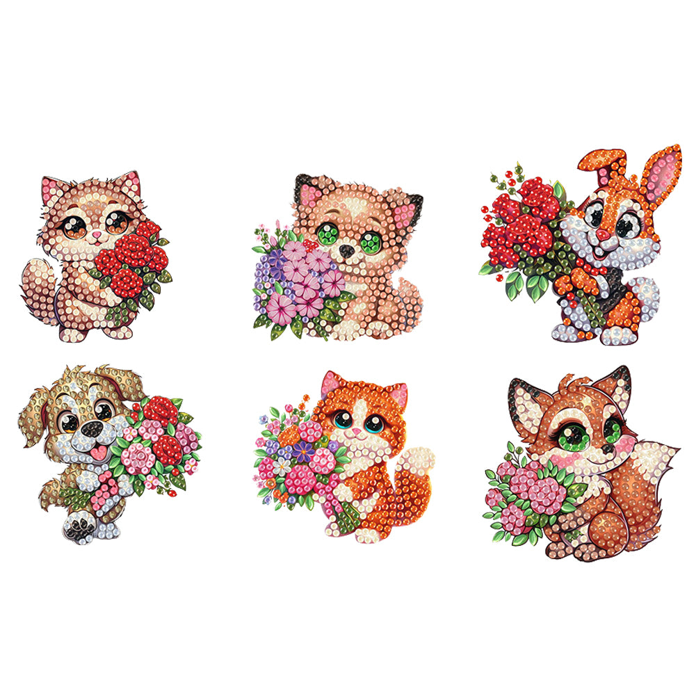 6Pcs Diamond Painting Refrigerator Magnets Diamond Art Kits for Adults Beginners