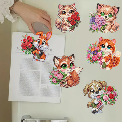 6Pcs Diamond Painting Refrigerator Magnets Diamond Art Kits for Adults Beginners