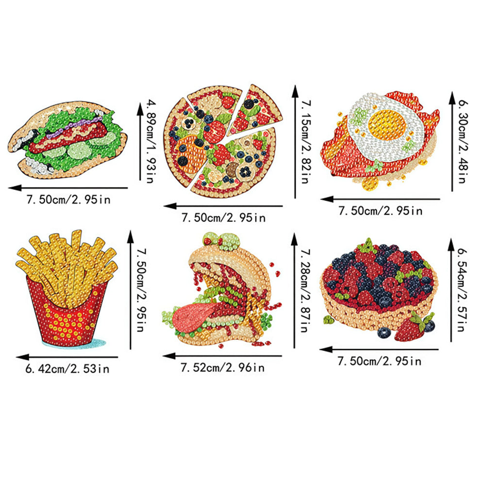 6Pcs Diamond Painting Refrigerator Magnets Diamond Art Kits for Adults Beginners
