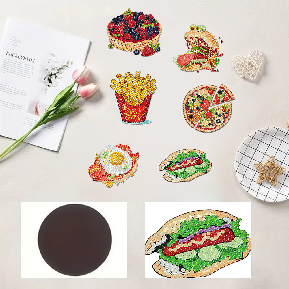 6Pcs Diamond Painting Refrigerator Magnets Diamond Art Kits for Adults Beginners