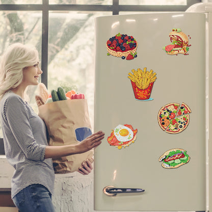 6Pcs Diamond Painting Refrigerator Magnets Diamond Art Kits for Adults Beginners