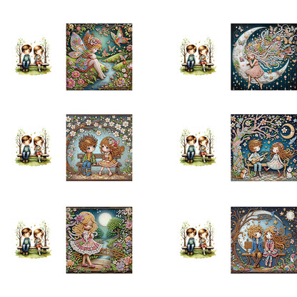 6pcs Diamond Painting Greeting Cards Handmade DIY Diamond Art Cards for Adults