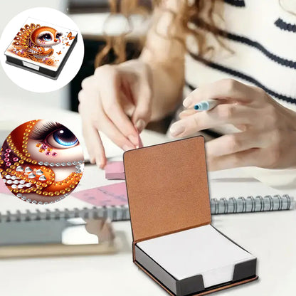Leather Animals Diamond Painting Notecard Box Flowers Gem Art Sticky Note Holder