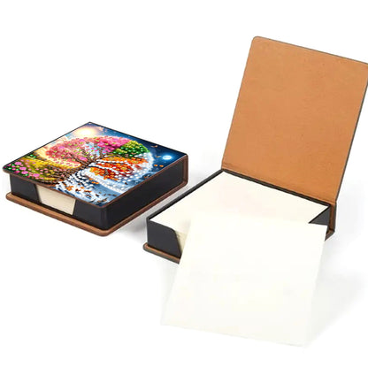 Leather Animals Diamond Painting Notecard Box Flowers Gem Art Sticky Note Holder