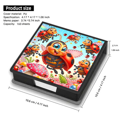 Leather Animals Diamond Painting Notecard Box Flowers Gem Art Sticky Note Holder