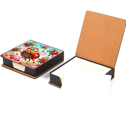 Leather Animals Diamond Painting Notecard Box Flowers Gem Art Sticky Note Holder