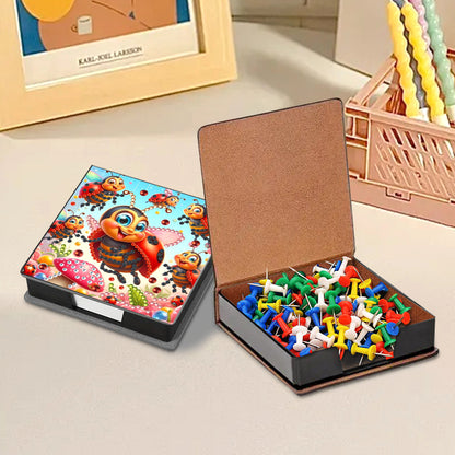 Leather Animals Diamond Painting Notecard Box Flowers Gem Art Sticky Note Holder
