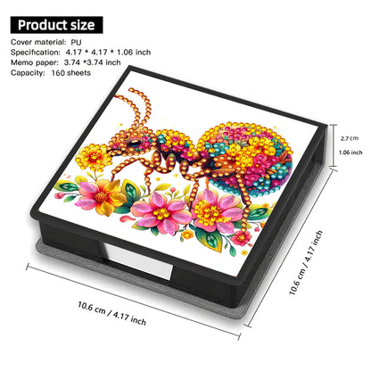 Leather Animals Diamond Painting Notecard Box Flowers Gem Art Sticky Note Holder