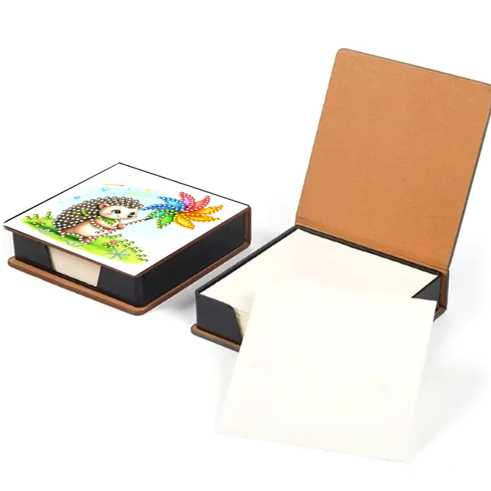 Leather Animals Diamond Painting Notecard Box Flowers Gem Art Sticky Note Holder