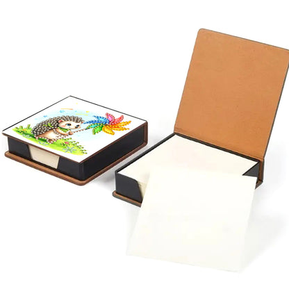 Leather Animals Diamond Painting Notecard Box Flowers Gem Art Sticky Note Holder