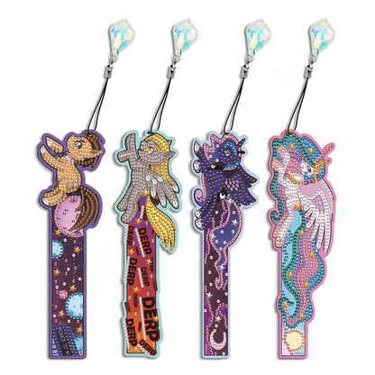 4 Pcs Flower Diamond Painting Bookmarks Diamond Art Bookmarks for Book Lovers