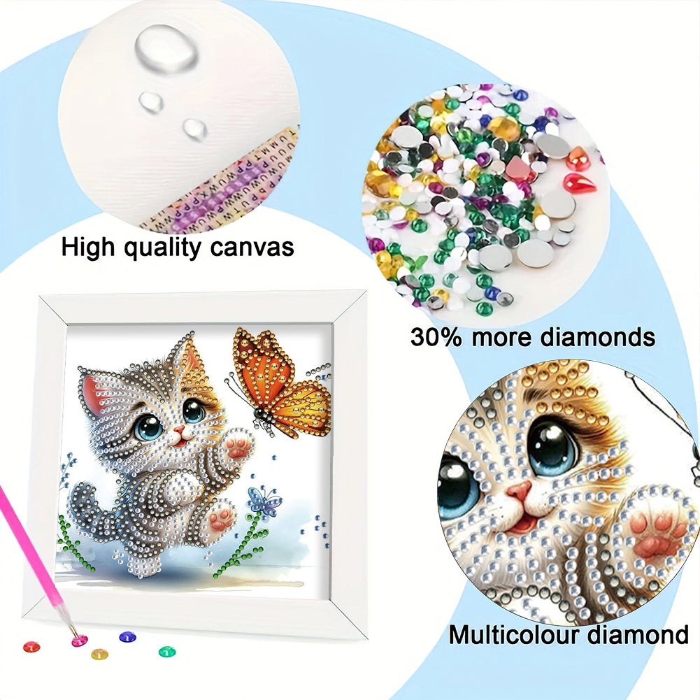 Kitten - Special Shaped Drill Diamond Painting 18*18CM