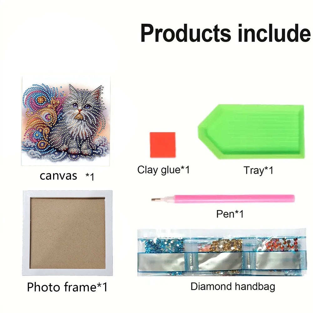 Cat - Special Shaped Drill Diamond Painting 18*18CM