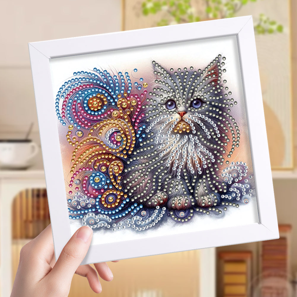 Cat - Special Shaped Drill Diamond Painting 18*18CM