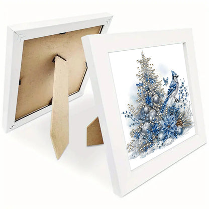 Christmas Blue Tit - Special Shaped Drill Diamond Painting 18*18CM