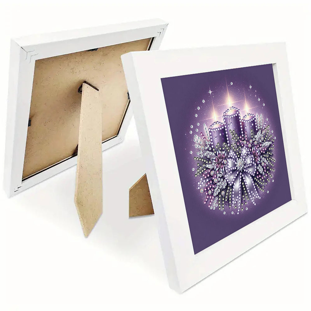 Christmas Candle Bow - Special Shaped Drill Diamond Painting 18*18CM