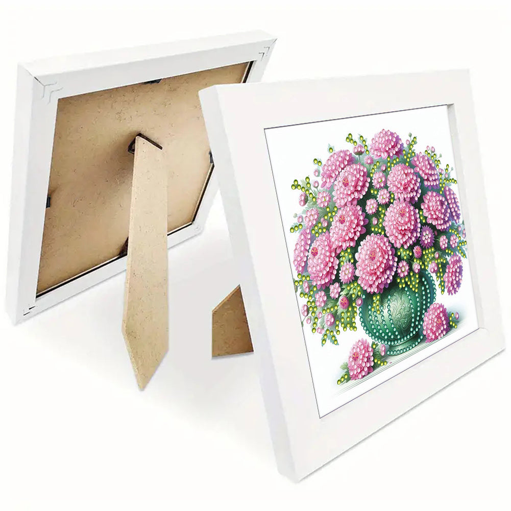 Pink Flower - Special Shaped Drill Diamond Painting 18*18CM