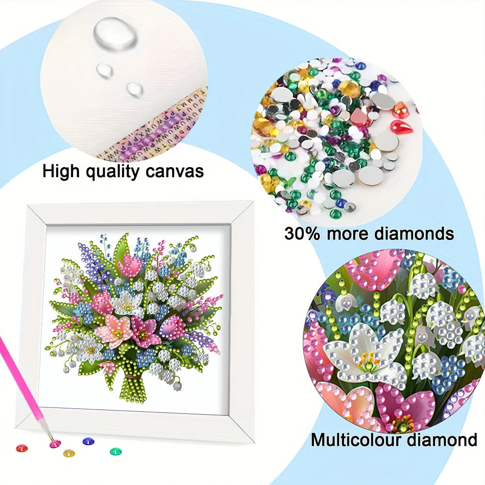 Bouquet - Special Shaped Drill Diamond Painting 18*18CM