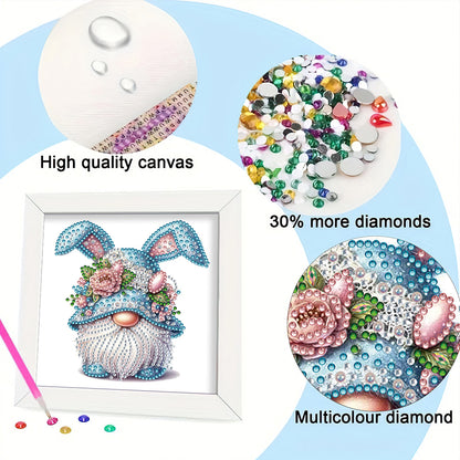Bunny Ear Gnome - Special Shaped Drill Diamond Painting 18*18CM
