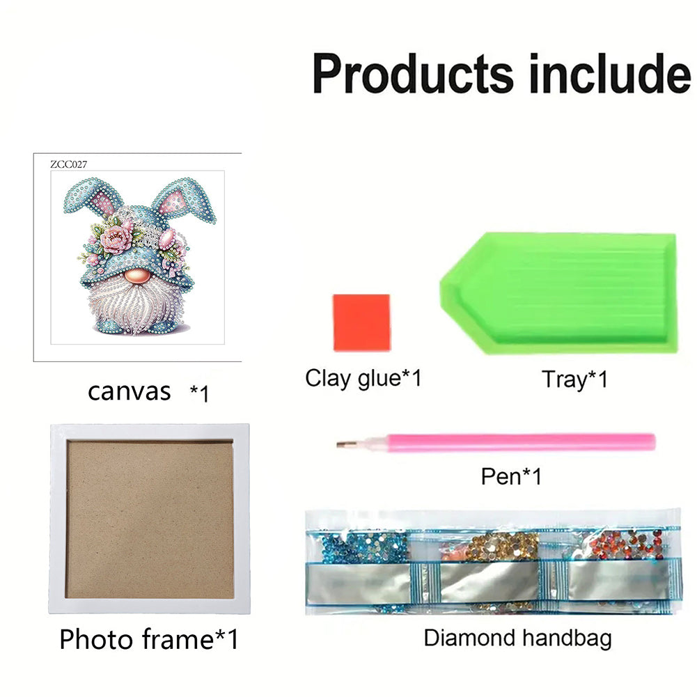 Bunny Ear Gnome - Special Shaped Drill Diamond Painting 18*18CM