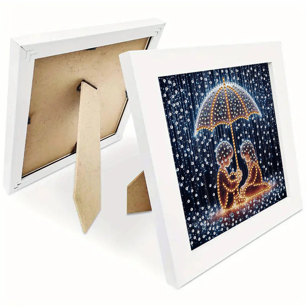 Rainy Night Boy And Girl - Special Shaped Drill Diamond Painting 18*18CM