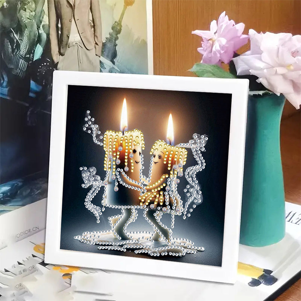 Anthropomorphic Candle - Special Shaped Drill Diamond Painting 18*18CM