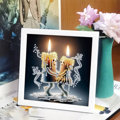 Anthropomorphic Candle - Special Shaped Drill Diamond Painting 18*18CM