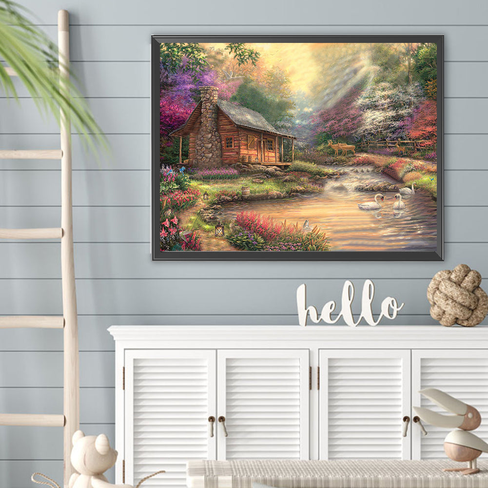 Rural House - Full Square Drill Diamond Painting 40*30CM