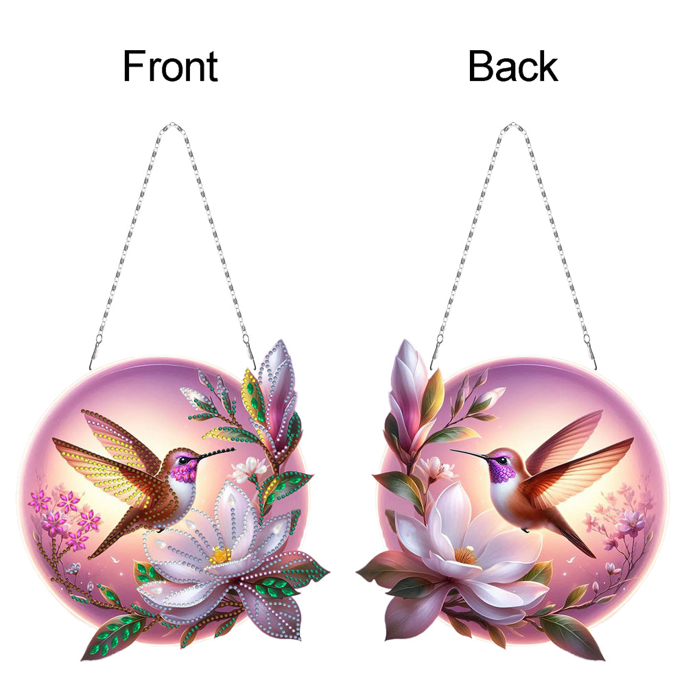 Acrylic Diamond Painting Hanging Pendant Rhinestone Diamond Art Window Pendants