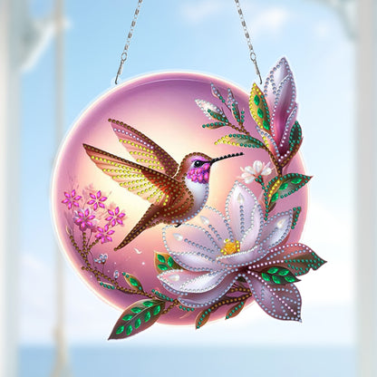 Acrylic Diamond Painting Hanging Pendant Rhinestone Diamond Art Window Pendants