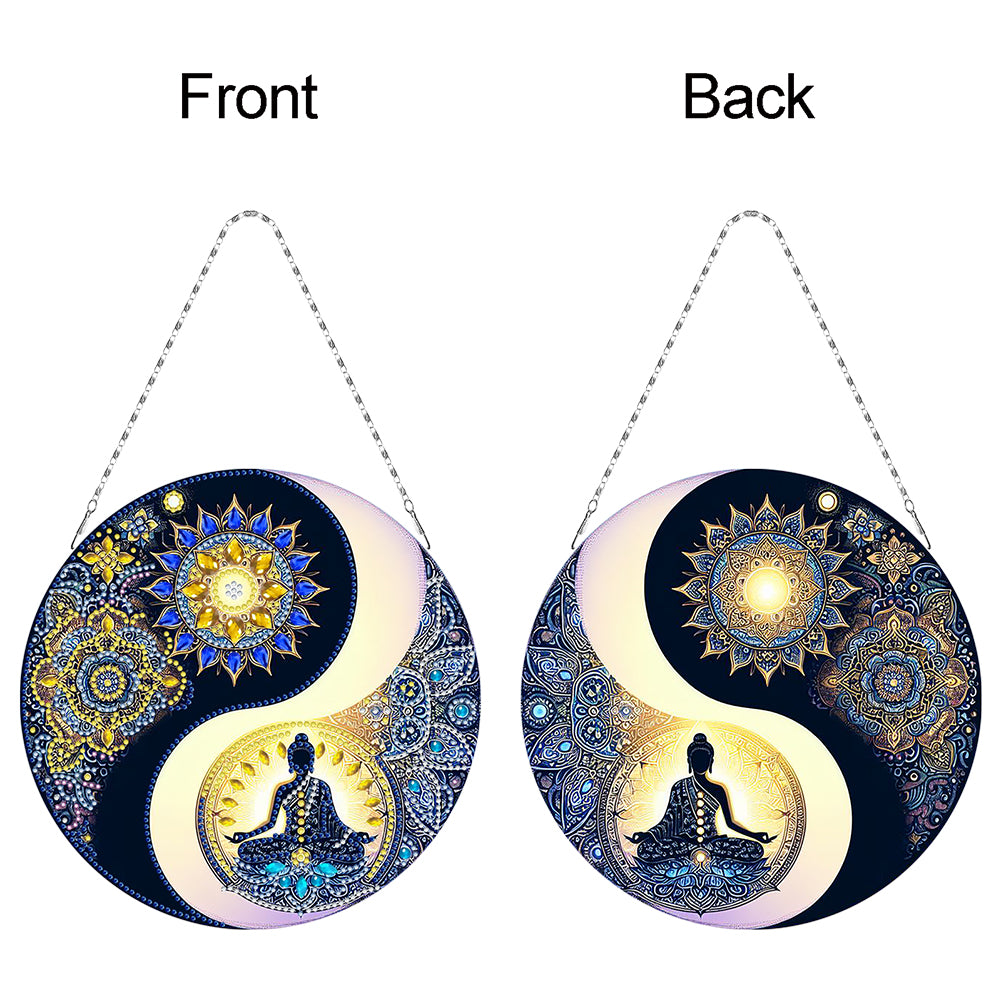 Acrylic Diamond Painting Hanging Pendant Rhinestone Diamond Art Window Pendants