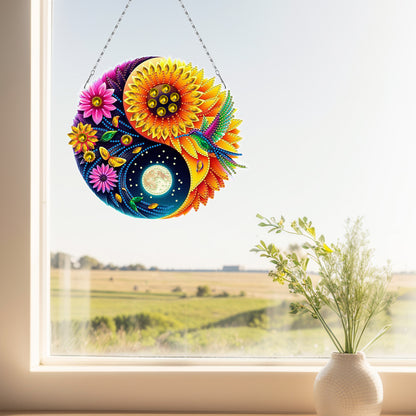Acrylic Diamond Painting Hanging Pendant Rhinestone Diamond Art Window Pendants