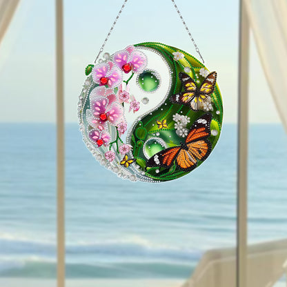 Acrylic Diamond Painting Hanging Pendant Rhinestone Diamond Art Window Pendants